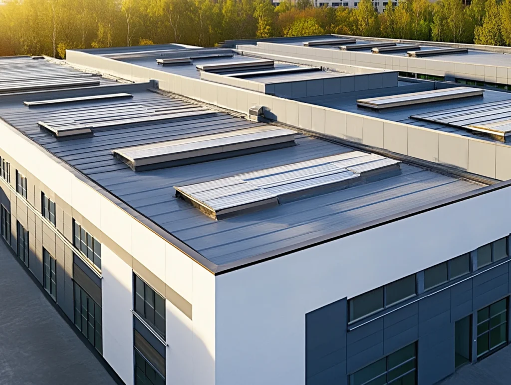 roofing project on a commercial property