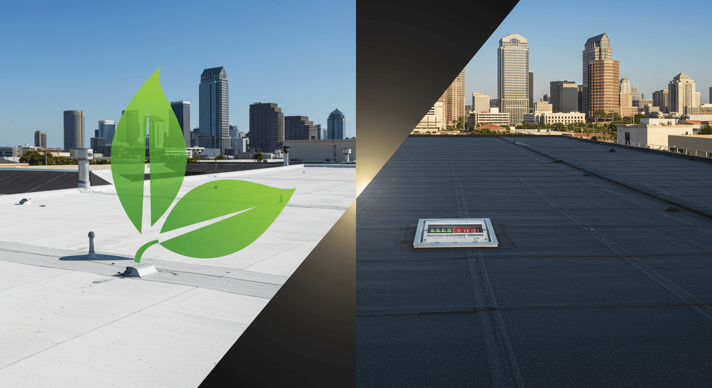 TPO vs EPDM roof membrane comparison for energy efficient roofing Tampa.